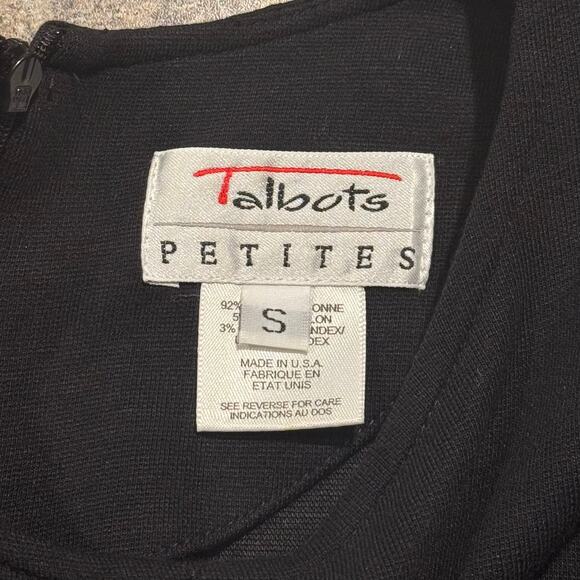 Talbots Dress Vintage Midi Minimalist Timeless Classic Capsule Boho Black SP - Picture 2 of 5